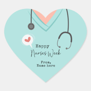 Nurses Day Geschenke Krankenpflege Woche Herz-Aufkleber