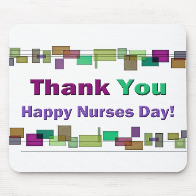 Nurses Day gibt farbenfrohe Plätze Mousepad (Vorne)