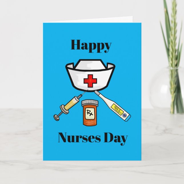 Nurses Day Icons Card Feiertagskarte (Vorderseite)