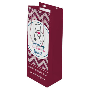 Nurses Day Stethoscope von Red Zickzack Geschenktüte Für Weinflaschen