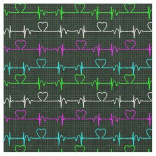 Nurses Herzrhythmus ekg Schwarz-Weiß-Arzt Stoff