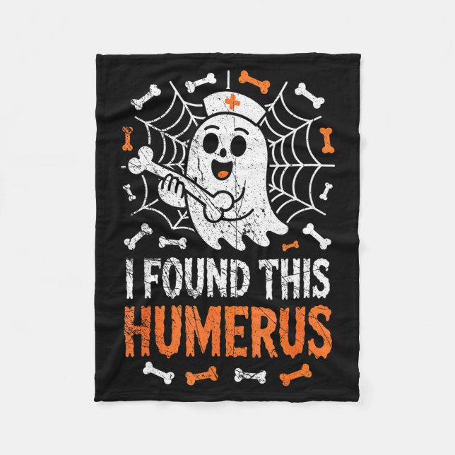 Nurses I Found This Humerus Funny Ghost Nurse Hall Fleecedecke (Vorderseite)