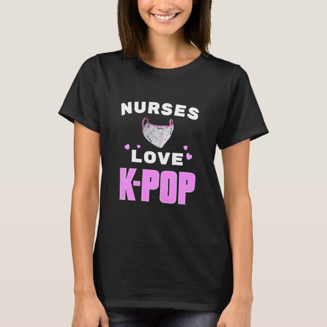 Nurses Liebe K-Pop mit Maskenbild T-Shirt (Vorderseite)