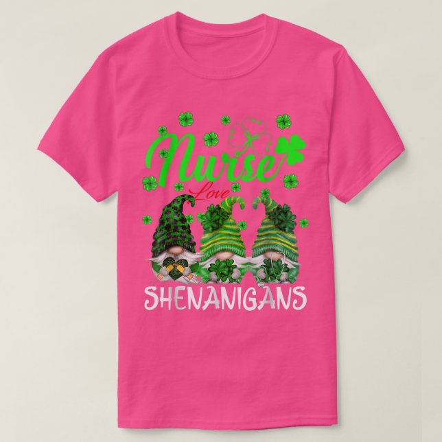 Nurses Liebe Shenanigans Funny Gnomes Nurse St Pat T-Shirt (Design vorne)
