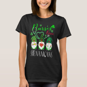 Nurses Liebe Shenanigans Gnomes Nurse St Patricks T-Shirt