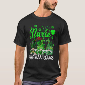 Nurses Liebe Shenanigans Nursing Gnomes St Patrick T-Shirt