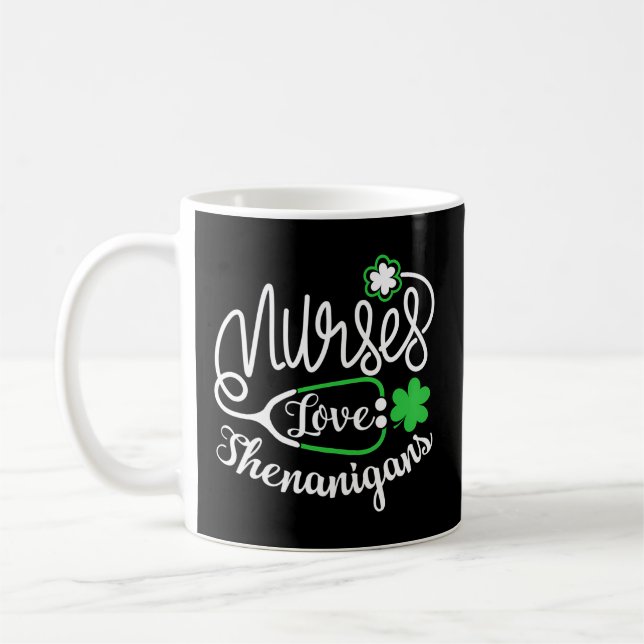 Nurses Liebe Shenanigans - Rn St Pattys Day Lucky  Kaffeetasse (Links)
