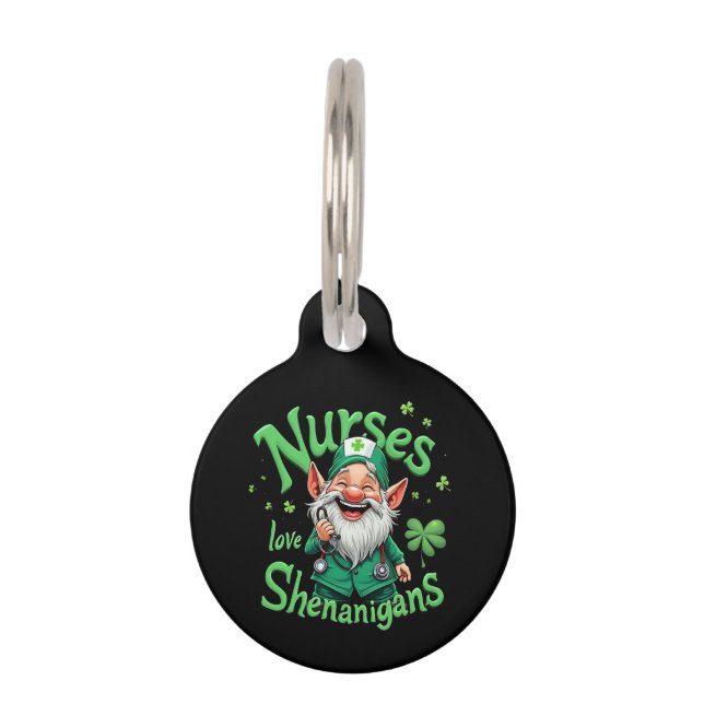 Nurses Love Shenanigans Celebrate St. Patricks Day Haustiermarke (Vorderseite)