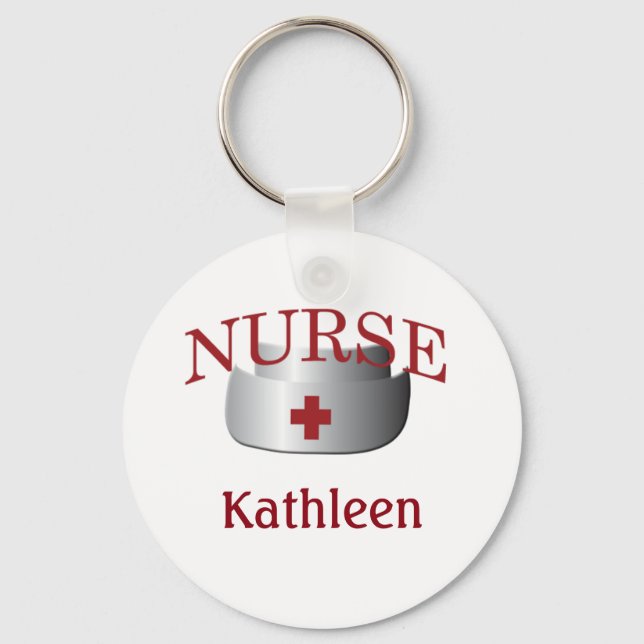 Nurses Name Nurse Button Schlüsselanhänger (Vorderseite)