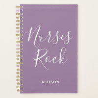 Nurses Rock Lila und White Script Personalisiert