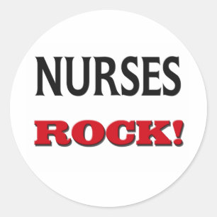 Nurses Rock Runder Aufkleber
