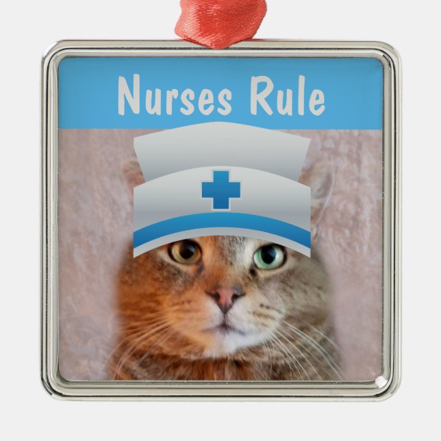Nurses Rule Christmas Ornament Aus Metall (Vorne)