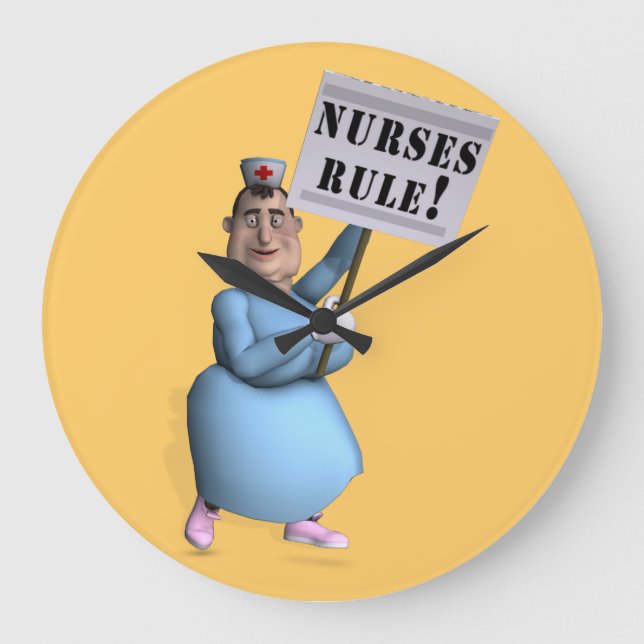 Nurses Rule! Große Wanduhr (Vorderseite)