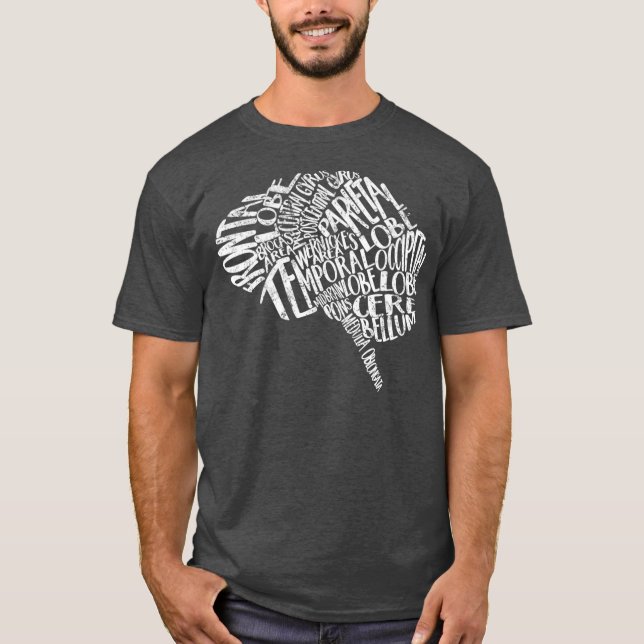 Nurses Week Brain Typografy RN Neuronurse T-Shirt (Vorderseite)