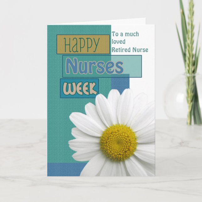 Nurses Week Remüde Nurse Daisy Scrapbook Modern C Karte (Vorderseite)