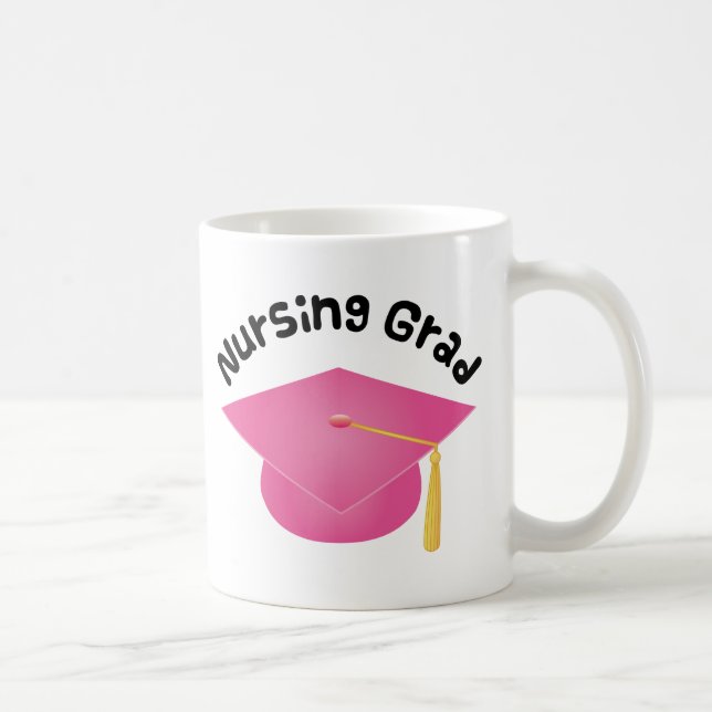 Nursing Grad Pink Grad Hat Gift Kaffeetasse (Rechts)
