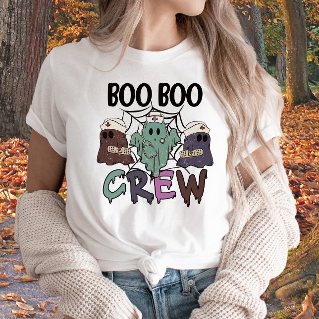 Nursing Halloween Boo Boo Crew Ghost T-Shirt (Von Creator hochgeladen)