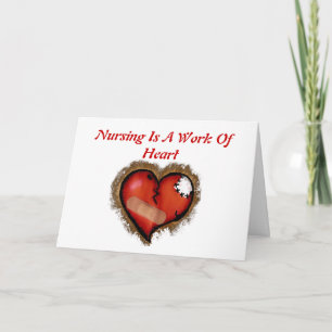 Nursing Is A Work of Heart Greeting Card Dankeskarte