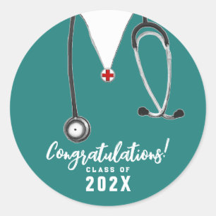 Nursing School Grad Runder Aufkleber
