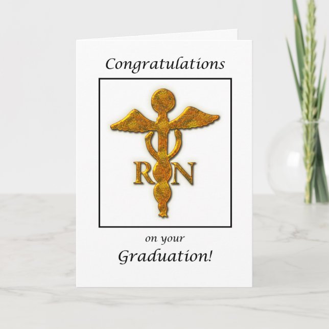 Nursing School Graduation Graduation Antique Gold Karte (Vorderseite)