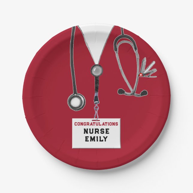 Nursing School Graduation Party Pappteller (Vorderseite)