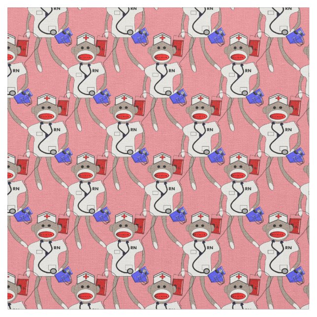 Nursock-Affen Fabric PINK Stoff (Nahaufnahme)