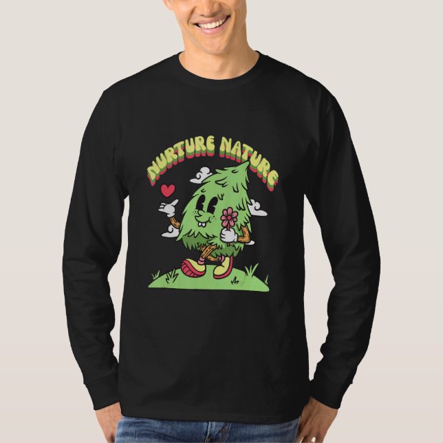 Nurture Nature Walking Tree Pun Hiking Camping Nat T-Shirt (Vorderseite)