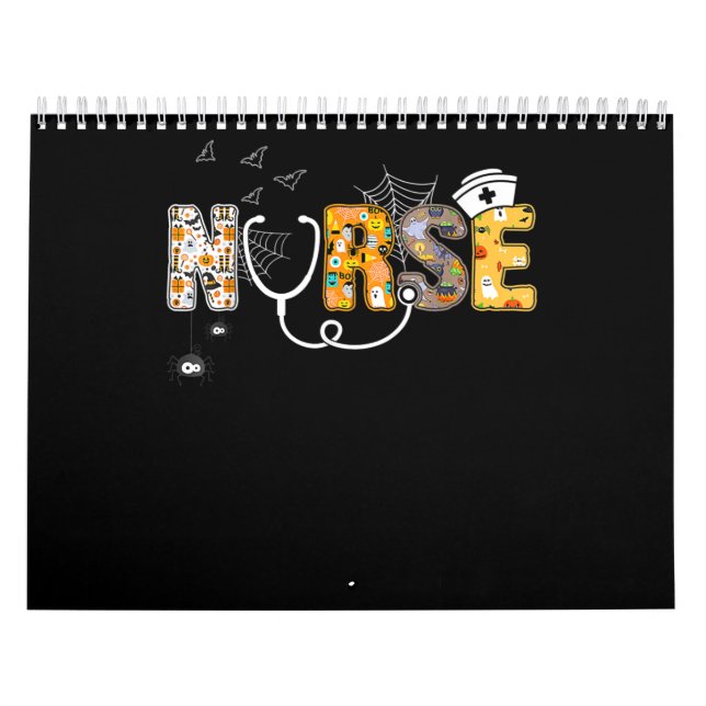Nurve Halloween Shirt Geschenk mit Kürbisboospinne Kalender (Titelbild)