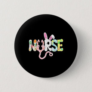 Nurve Oster Bunny Ears Frühjahr Nursing Rn Men Wom Button