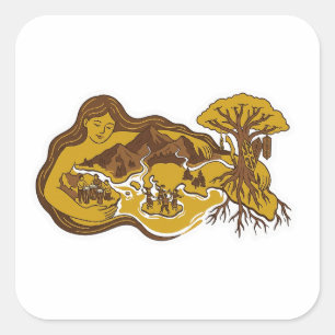 Nusa Ina (Mutterinsel) Quadratischer Aufkleber
