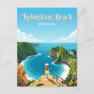 Nusa Penida Kelingking Strand Indonesien Postkarte