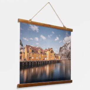 Nusfjord Lofoten Wandteppich Mit Holzrahmen