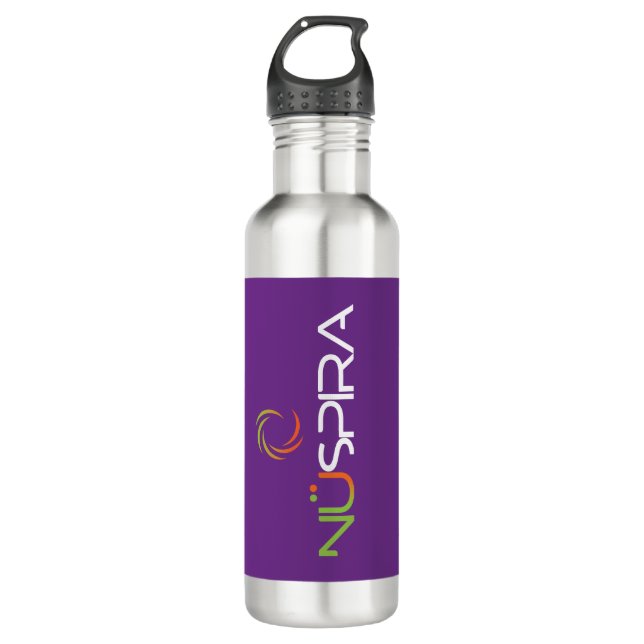 NuSpira Lila Stainless Steal Water Flasche Edelstahlflasche (Vorderseite)