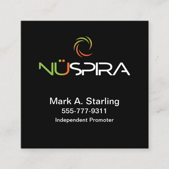 NuSpira QR Code Square Business Card Quadratische Visitenkarte (Vorderseite)
