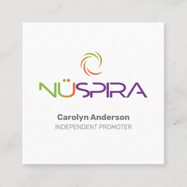 NuSpira White Business Card Quadratische Visitenkarte (Vorderseite)