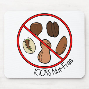 Nuss 100% frei (Baum-Nüsse u. Erdnüsse) Mousepad