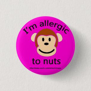 Nuss-Allergie-Alarm-Rosa Button