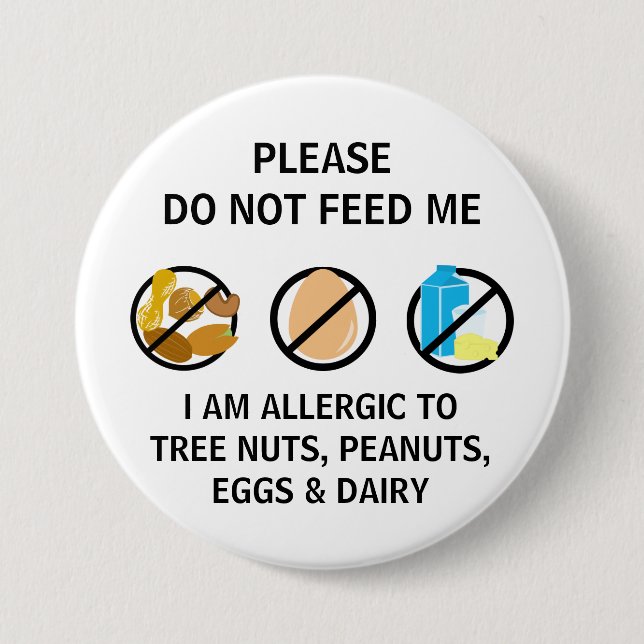Nuss-Ei-Molkereiallergie füttern nicht Kinder Button (Vorderseite)