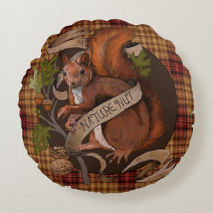 Nuss-Eichhörnchen Rundes Kissen