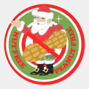 Nuss-Freie Erdnuss-Freie Aufkleber Weihnachtssankt