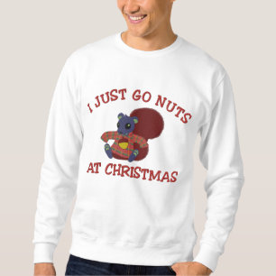 Nuss-Weihnachtshörnchen Besticktes Sweatshirt
