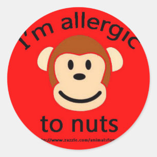 Nussallergie-Alarmaffe Runder Aufkleber