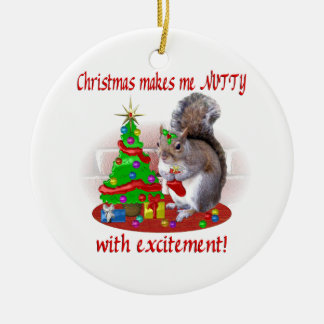 Nussartiges Weihnachtseichhörnchen Keramik Ornament