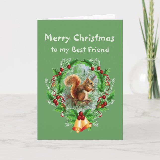 Nüsse, aber süß Freund Weihnachten Gruß Eichhörnch (Vorderseite)