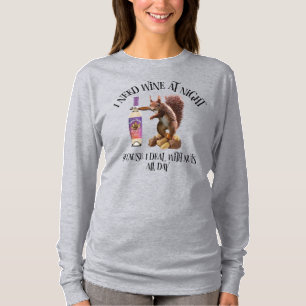 Nüsse den ganzen Tag - Lustiger Wein trinkender Ei T-Shirt