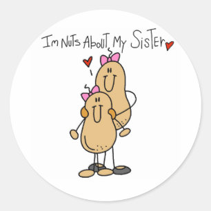 Nüsse für meine Schwester T-Shirts und Geschenke Runder Aufkleber