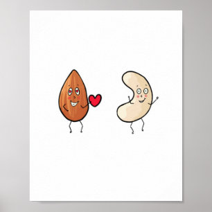 Nüsse, Mandel- und Cashewnuss-Thema Poster