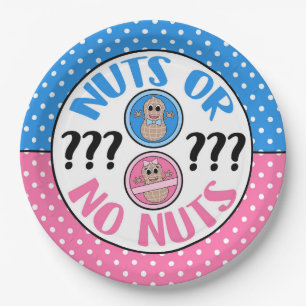 Nüsse oder kein Nuts themed Geschlecht decken Pappteller