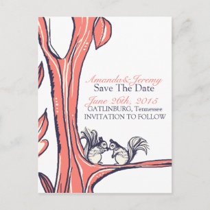 Nüsse über dich Eichhörnchen Save the Date Ankündigungspostkarte