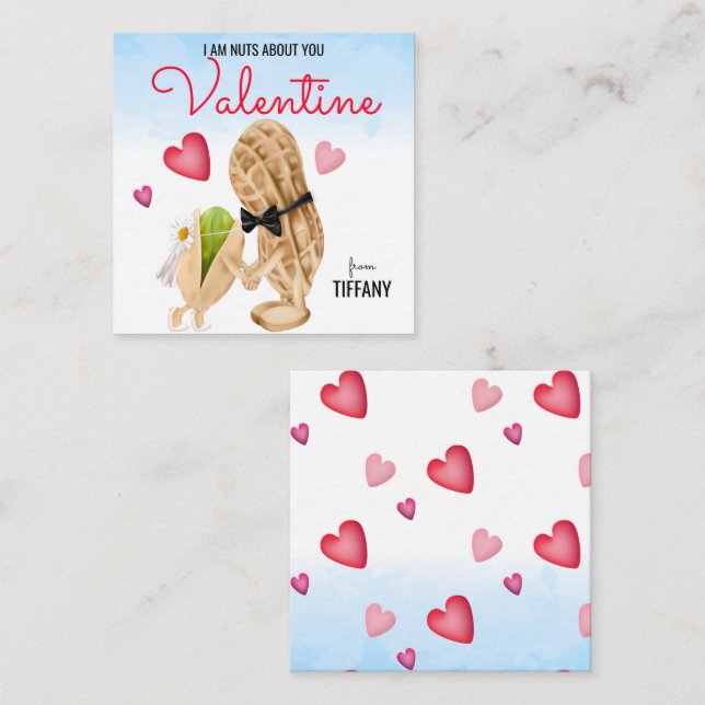 Nüsse über dich Funny Pun Couple Valentine Mitteilungskarte (Vorne/Hinten)